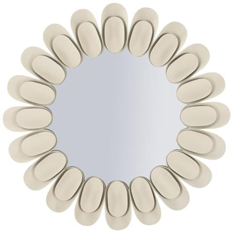 Specchio Da Parete Dune Double Tondo A Raggiera Crema 91 Cm - Foto 1