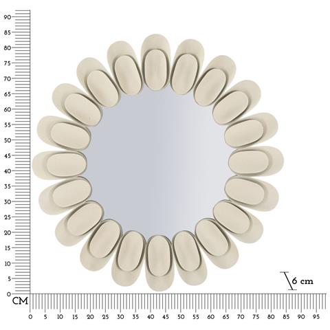 Specchio Da Parete Dune Double Tondo A Raggiera Crema 91 Cm - Foto 7