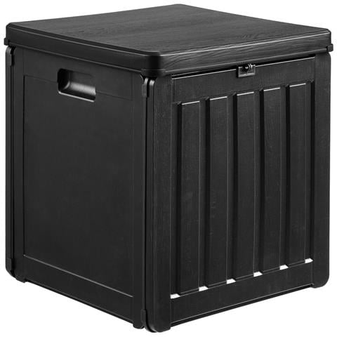 Panca Contenitore Sobra-nero-plastica-42,8x42,8x46,4 Cm - Foto 1
