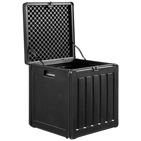 Panca Contenitore Sobra-nero-plastica-42,8x42,8x46,4 Cm - Foto 2