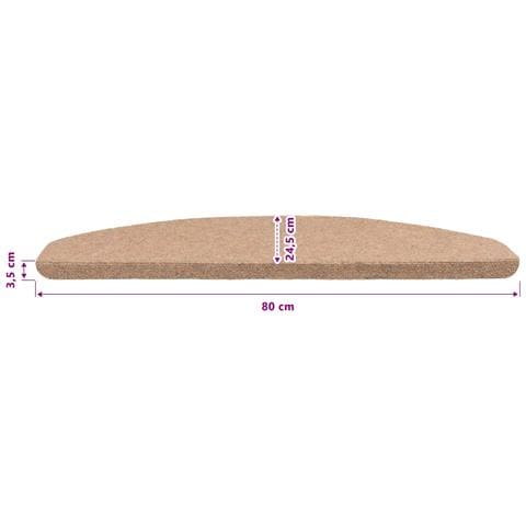 Tappetini per scale autoadesivi 15 pcs Beige 80 x 28 x 3,5 cm - Foto 9