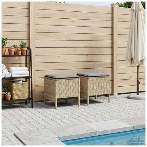 Poggiapiedi da Giardino 2 Pezzo Beige e Grigio Chiaro - Foto 2