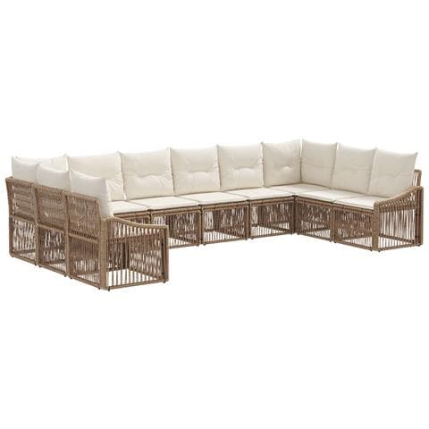 Set Divano da Giardino 10 pcs Beige polyrattan - Foto 1