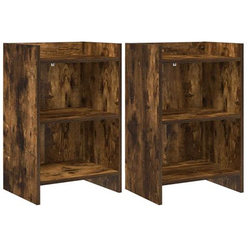 Comodini 2 pcs Rovere Fumo 40 x 30 x 60 cm Legno ingegnerizzato - Foto 1