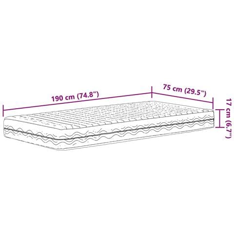 Materasso in schiuma H2 e H3 75 x 190 cm Bianco - Foto 9