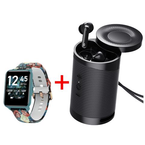Smartwatch Kix-m Con Altoparlante Bt Duo /cuffie Tws Tutti Verde - Foto 1