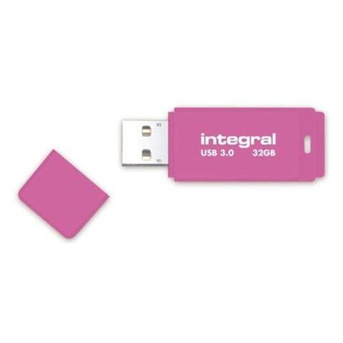 Neon USB 3.0 32GB, USB 3.0 (3.1 Gen 1) , Type-A, 0 - 70 °C, Cuffia, Rosa, Blister - Foto 1