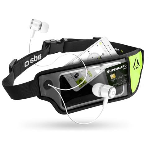 Custodia universale da cintura, chiusura a ZIP, con inserti rinfrangenti e finestra touch - NERO - Foto 1