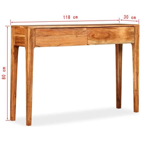 Tavolo Consolle In Legno Massello 118x30x80 Cm - Foto 2