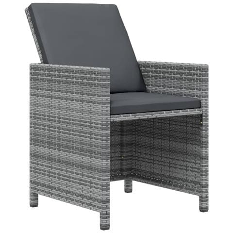 Set Da Pranzo Per Giardino 9pz Con Cuscini In Polyrattan Grigio - Foto 9