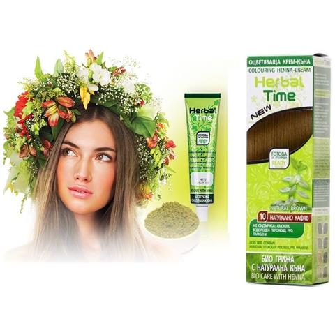 Crema-henna Colorante Nr. 10 Marrone Naturale 'herbal Time' - Foto 1