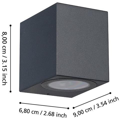 Applique Contemporanea Da Esterno Jabaga 1 Luce Plastica Nero - Foto 2