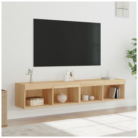 Mobili Tv Con Luci Led 2pz Rovere Sonoma 80x30x30 Cm - Foto 1