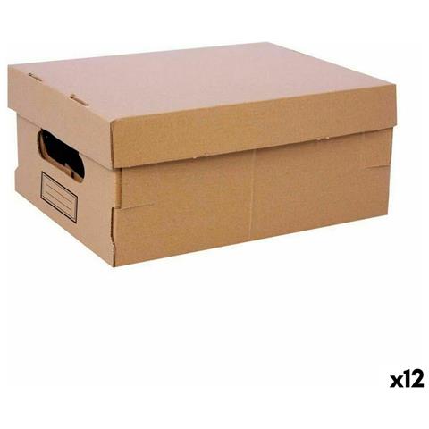 Scatola Portaoggetti Con Coperchio Cartone 30 X 22,5 X 12,5 Cm (12 Unità) - Foto 1