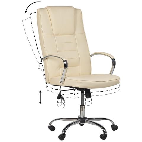 Poltrona Massaggiante Con Riscaldatore Grandeur Pelle Sintetica Beige - Foto 2