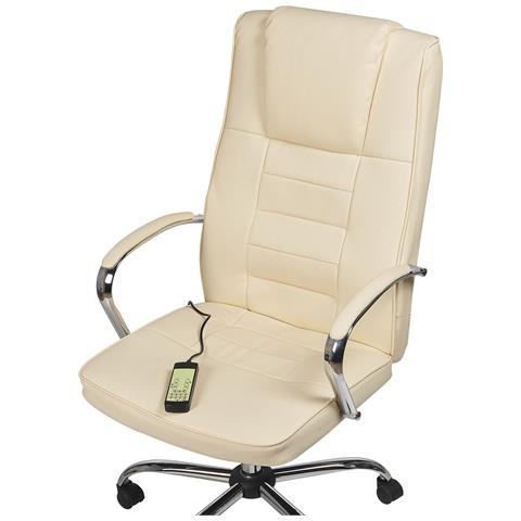 Poltrona Massaggiante Con Riscaldatore Grandeur Pelle Sintetica Beige - Foto 8