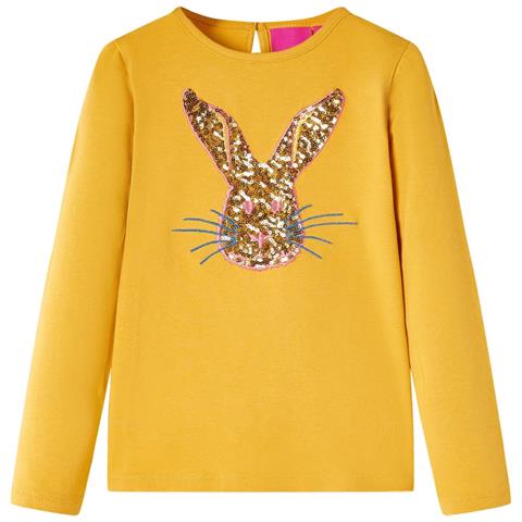 Maglietta Da Bambina A Maniche Lunghe Ocra 92 - Foto 1