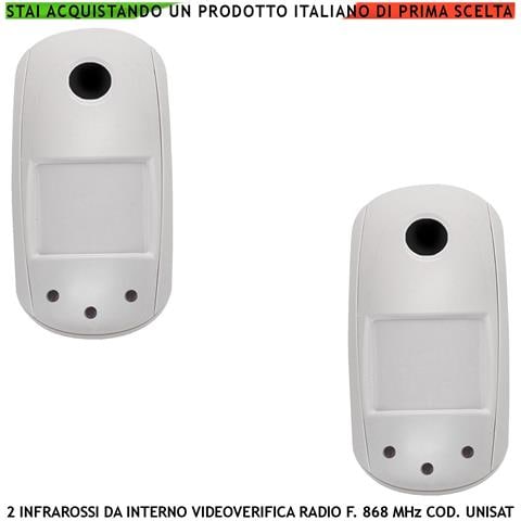Sensore Movimento Da Interno 2 Pezzi Rilevatore Infrarosso Copertura 12 Metri Grandangolo Ip50 Fotocamera A Colori Vga - Foto 1