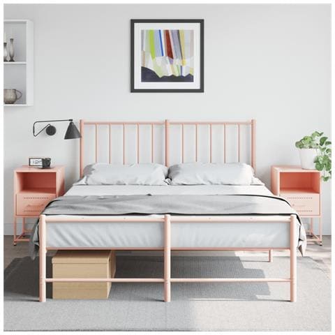 Comodini 2 Pz Rosa 36x39x60,5 Cm In Acciaio - Foto 2