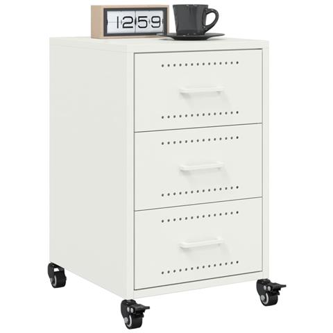 Comodino Bianco 36x39x59 cm in Acciaio - Foto 2