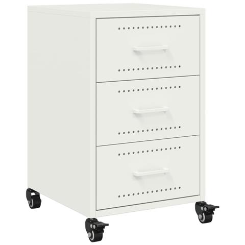 Comodino Bianco 36x39x59 cm in Acciaio - Foto 1