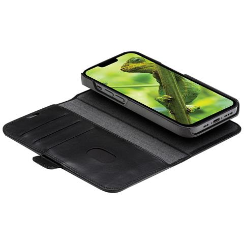 Custodia Per Iphone 14 Pro 2 In 1 Modello Lynge Pelle Con Portacarte, Nero - Foto 2