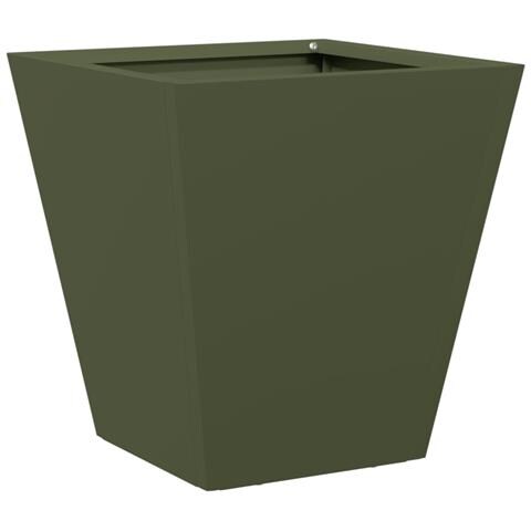 Fioriere da Giardino 2 pz Verde Oliva 30x30x30 cm in Acciaio - Foto 10