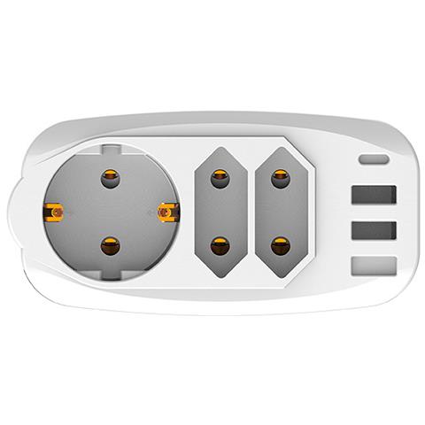 Adattatore Per Spina Ue 7 In 1 Con Porte Usb A/tipo C - Foto 2