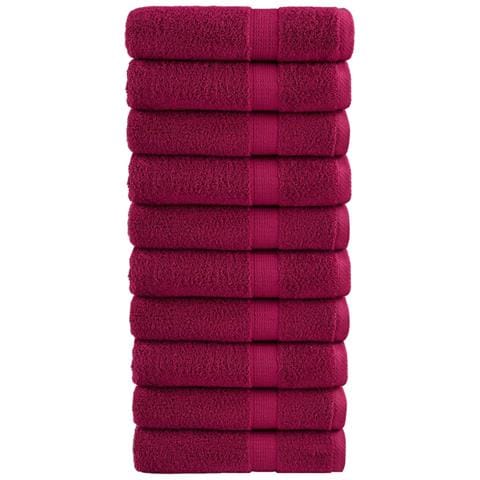Asciugamani Bagno SOLUND 10 pz Bordeaux 100x150 cm 600gsm - Foto 1