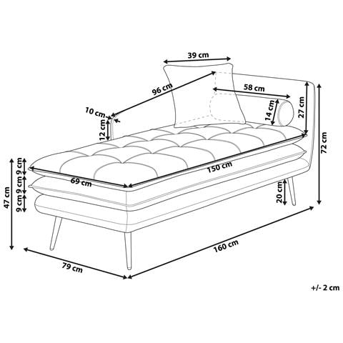 Chaise Longue Versione Destra Gonesse Velluto Tortora - Foto 8