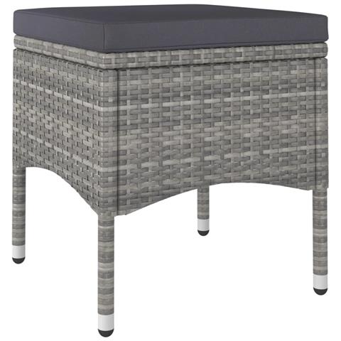 Set Sedie da Giardino con Poggiapiedi 4 pz in Polyrattan Grigio - Foto 10