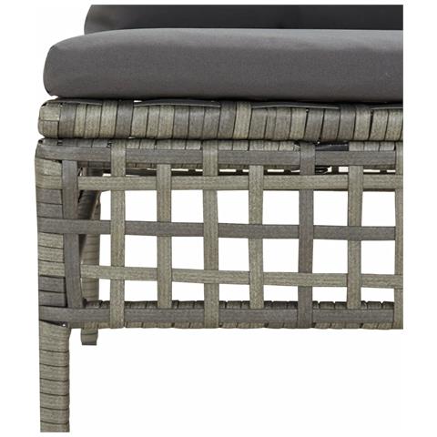 Set Divani da Giardino 6 pz con Cuscini in Polyrattan Grigio - Foto 2