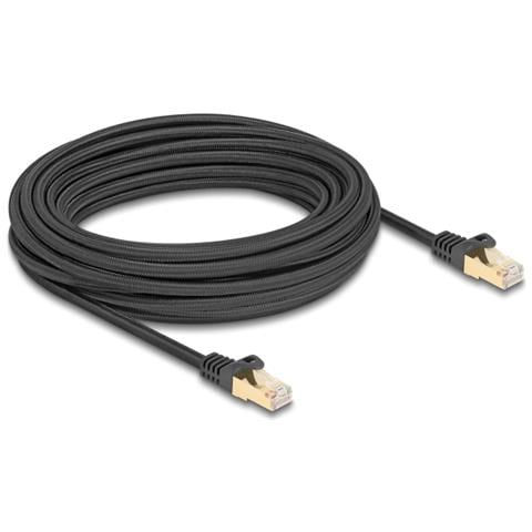 Cavo di rete RJ45 con rivestimento intrecciato Cat. 6A S /FTP maschio-maschio 10 m nero - Foto 2