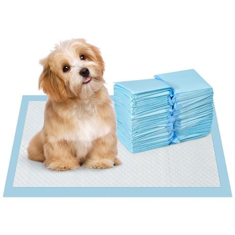 Set 100 Tappetini Igienici per Cani a 6 Strati in Tessuto non Tessuto, Carta e PE, 45x30 cm, Blu e Bianco - Foto 1