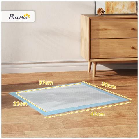 Set 100 Tappetini Igienici per Cani a 6 Strati in Tessuto non Tessuto, Carta e PE, 45x30 cm, Blu e Bianco - Foto 6