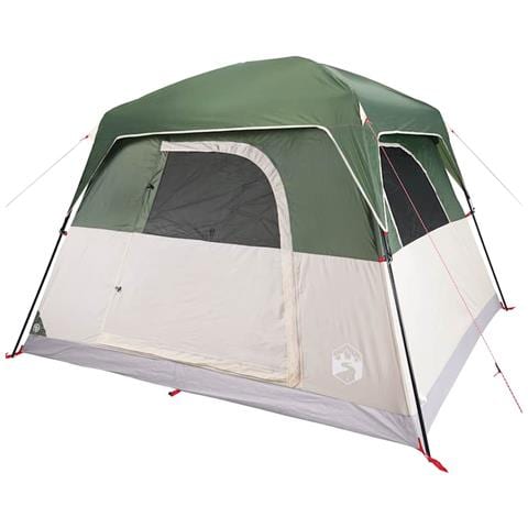 Tenda da Campeggio a Cabina per 4 Persone Verde Impermeabile - Foto 2