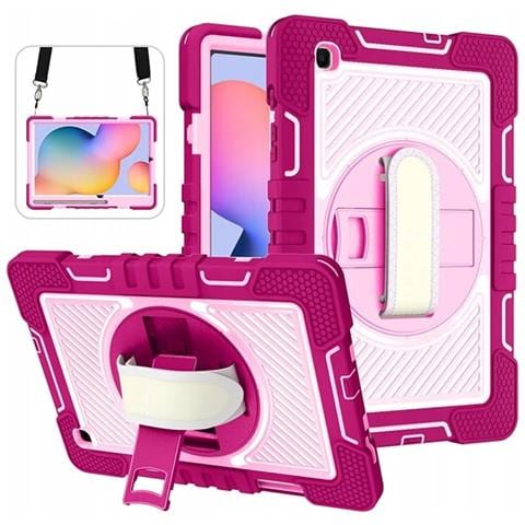 Custodia Elegante Rosa Per Samsung Galaxy Tab S6 Lite 10.4"" Con Tracolla Pratica - Foto 1
