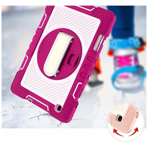 Custodia Elegante Rosa Per Samsung Galaxy Tab S6 Lite 10.4"" Con Tracolla Pratica - Foto 2