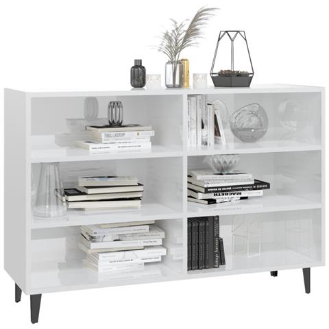 Lusso Casadino -  Credenza Bianco Lucido 103,5x35x70 Cm In Legno Multistrato - Foto 2