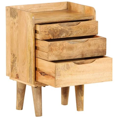 Comodino In Legno Massello Di Mango 40x30x59,5 Cm - Foto 1
