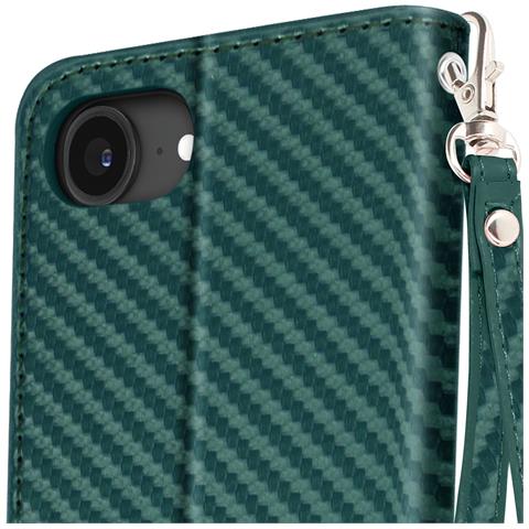 Custodia In Carbonio Per Iphone 16e Portafoglio Supporto Laccetto - Foto 2