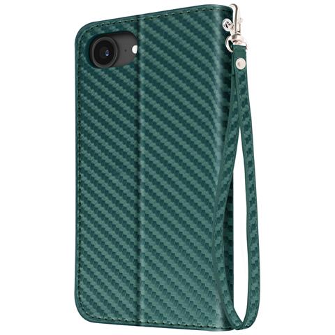 Custodia In Carbonio Per Iphone 16e Portafoglio Supporto Laccetto - Foto 1