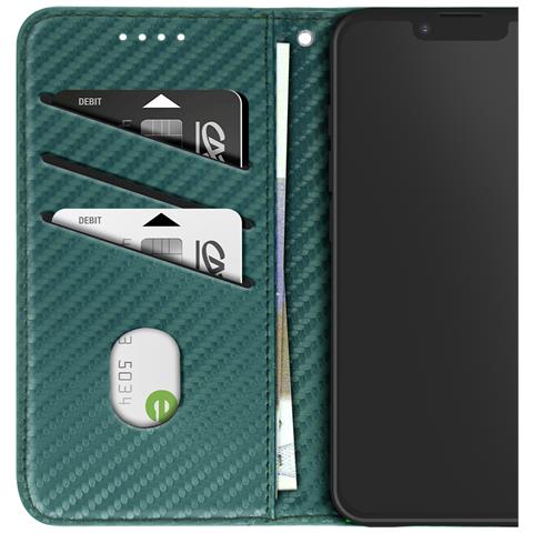 Custodia In Carbonio Per Iphone 16e Portafoglio Supporto Laccetto - Foto 5