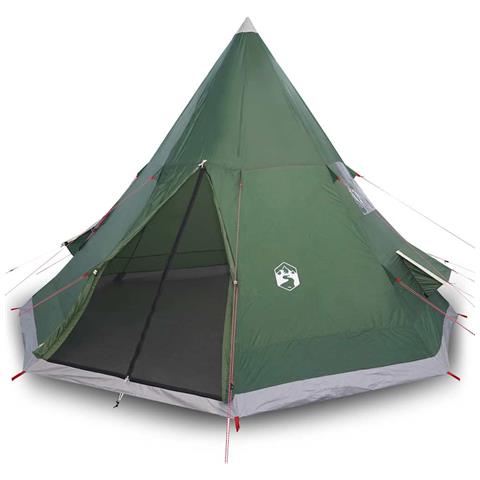 Tenda da Campeggio Tipi per 4 Persone Verde Impermeabile - Foto 1