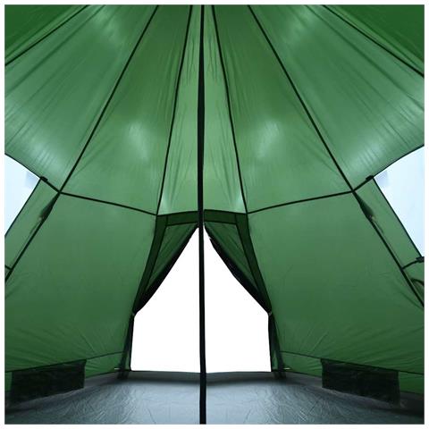 Tenda da Campeggio Tipi per 4 Persone Verde Impermeabile - Foto 9