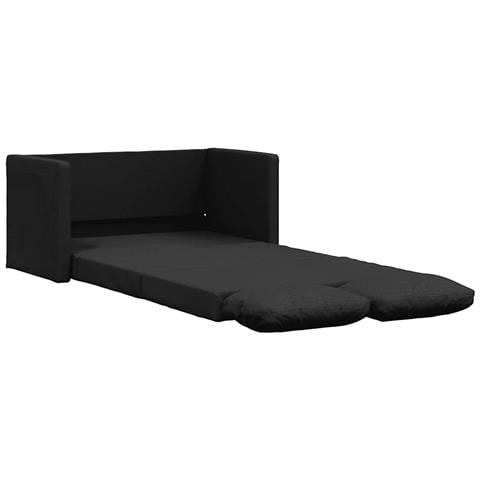 Divano Letto da Terra 2 in 1 Nero 112x174x55 cm Tessuto - Foto 1