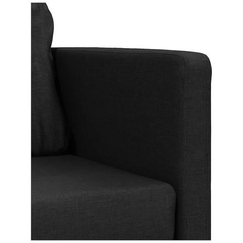 Divano Letto da Terra 2 in 1 Nero 112x174x55 cm Tessuto - Foto 9