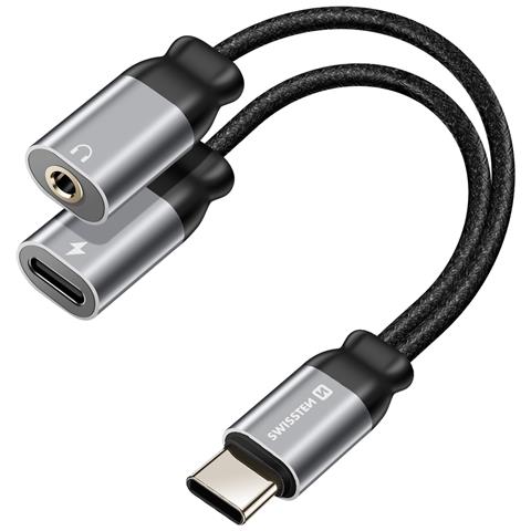 Adattatore Carica /audio Usb-c 3.5mm 2in1 Nylon, Nero - Foto 2
