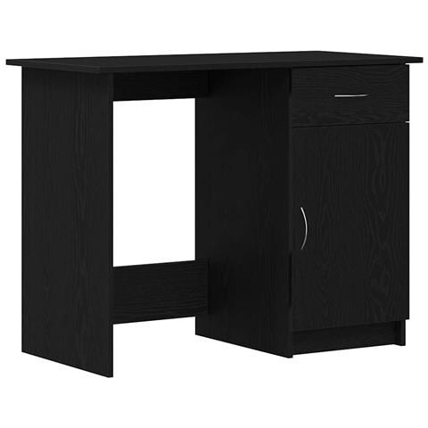 Scrivania  Nera Rovere 100x50x76 cm in Legno Ingengerizzato - Foto 1