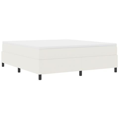 Letto Box Spring Crema Super King Tessuto A Coste - Foto 1